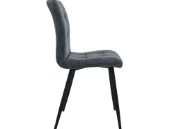 Silla de comedor juego de 4 tapizado de piel sintética antracita con patas de metal incl. material de montaje ML-Design