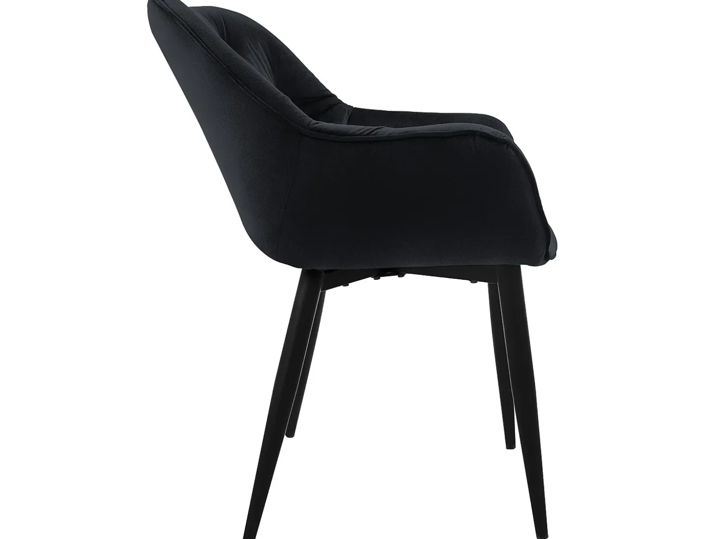 Silla de comedor Juego de 2 Funda de terciopelo negro con patas de metal incl. Material de montaje ML-Design