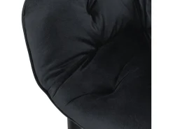 Silla de comedor Juego de 2 Funda de terciopelo negro con patas de metal incl. Material de montaje ML-Design