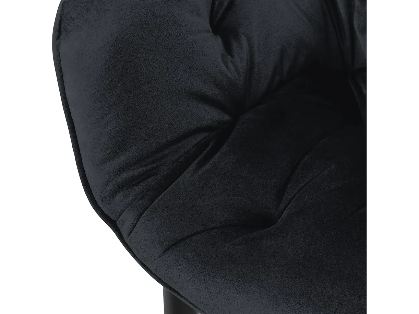 Silla de comedor Juego de 2 Funda de terciopelo negro con patas de metal incl. Material de montaje ML-Design