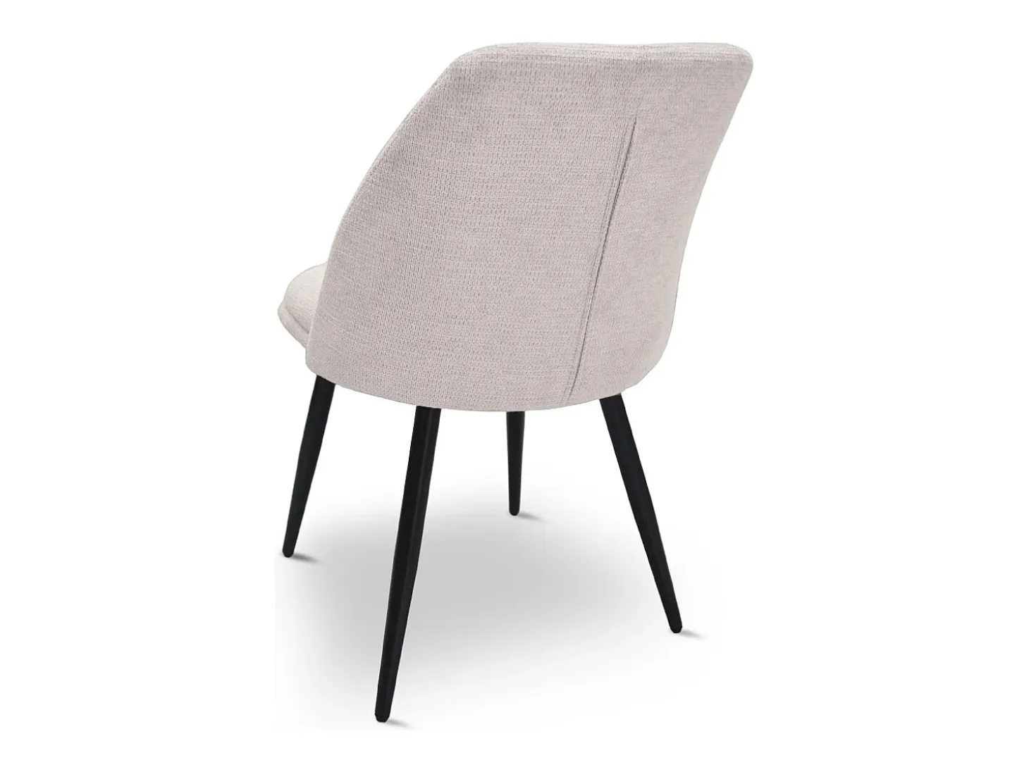 Silla de comedor Kety en microfibra beige con patas de metal negro