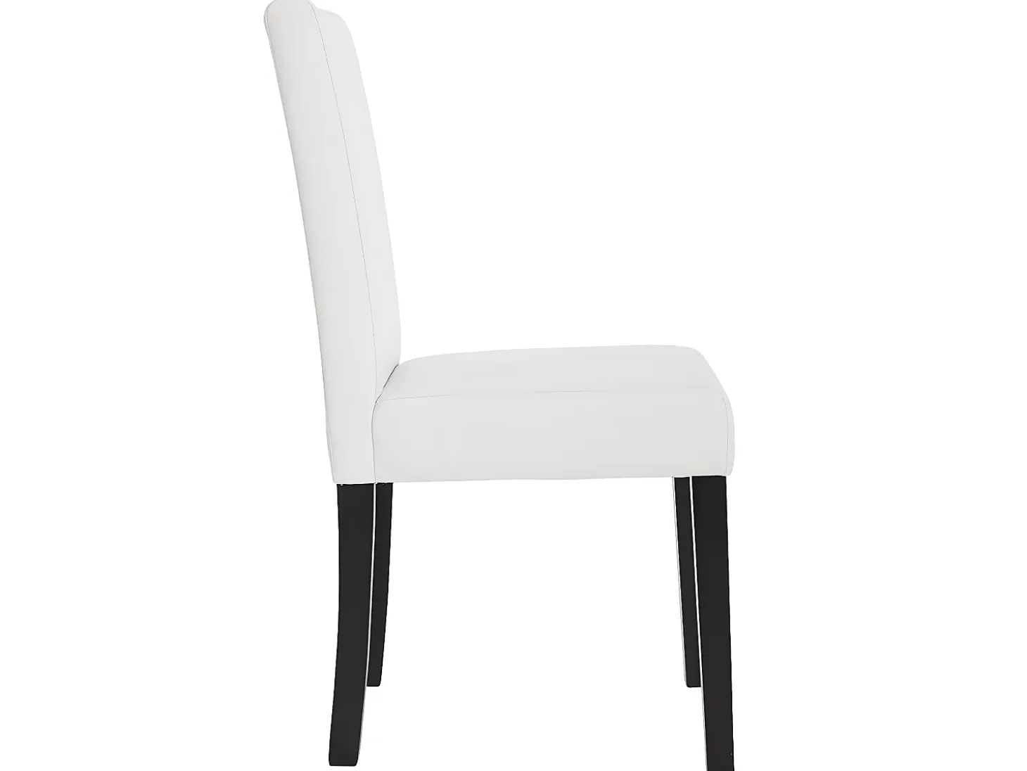Silla de comedor Littau, blanco mate, patas oscuras