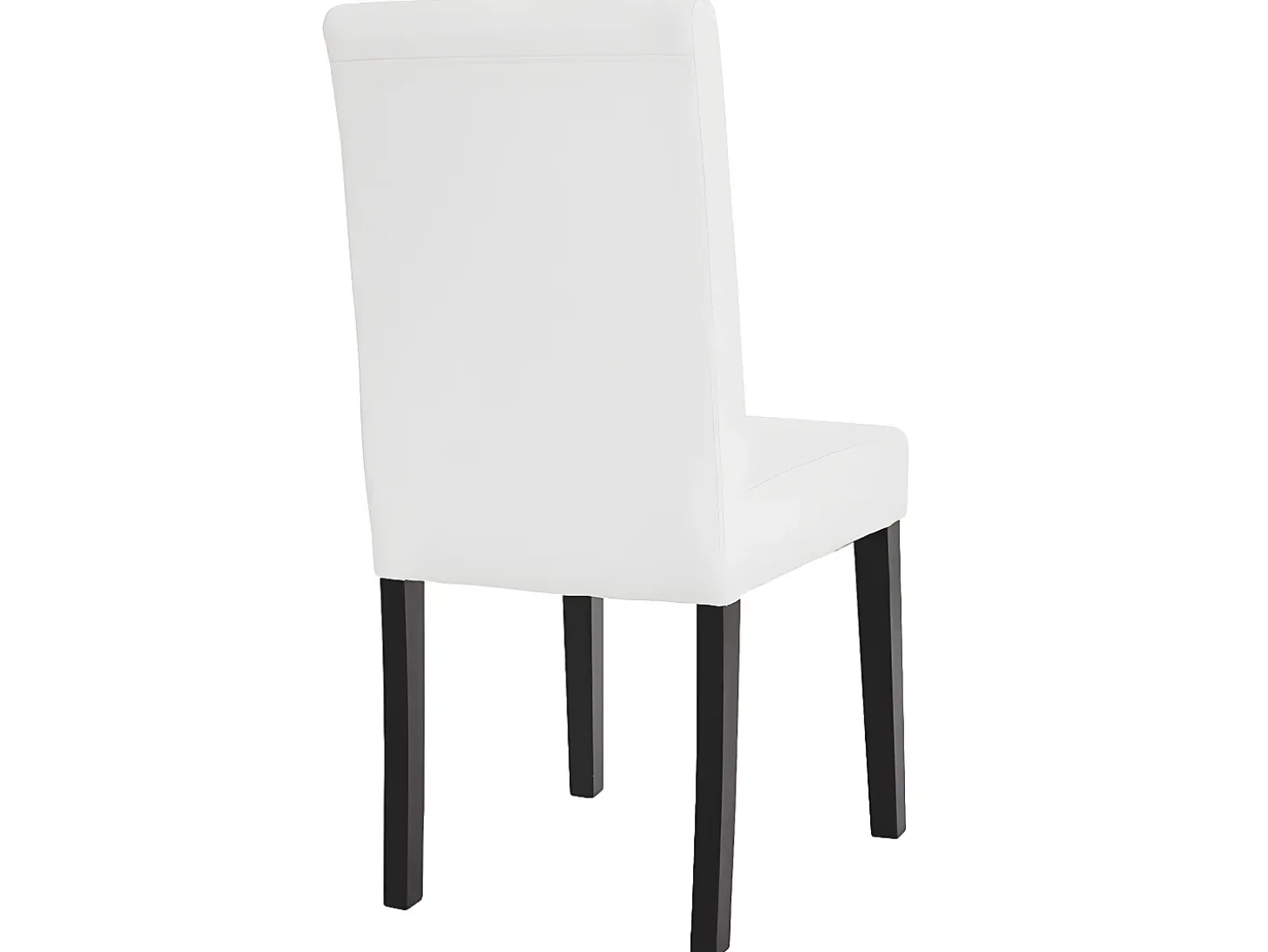 Silla de comedor Littau, blanco mate, patas oscuras