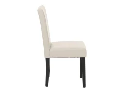 Silla de comedor Littau, blanca, patas oscuras