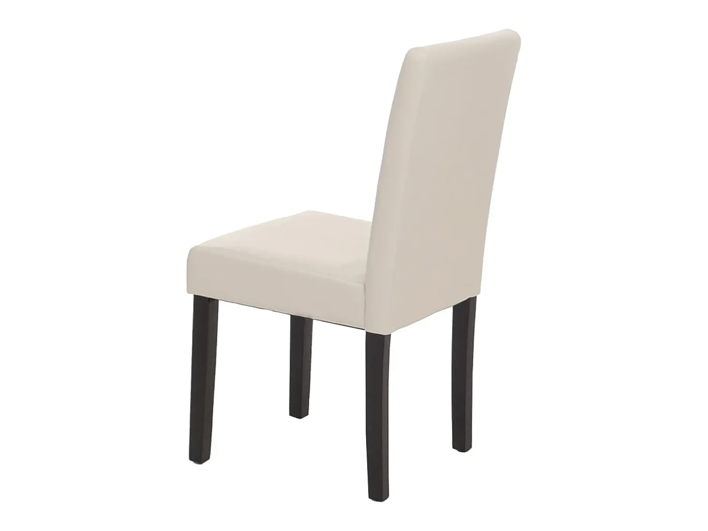 Silla de comedor Littau, blanca, patas oscuras