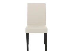 Silla de comedor Littau, blanca, patas oscuras