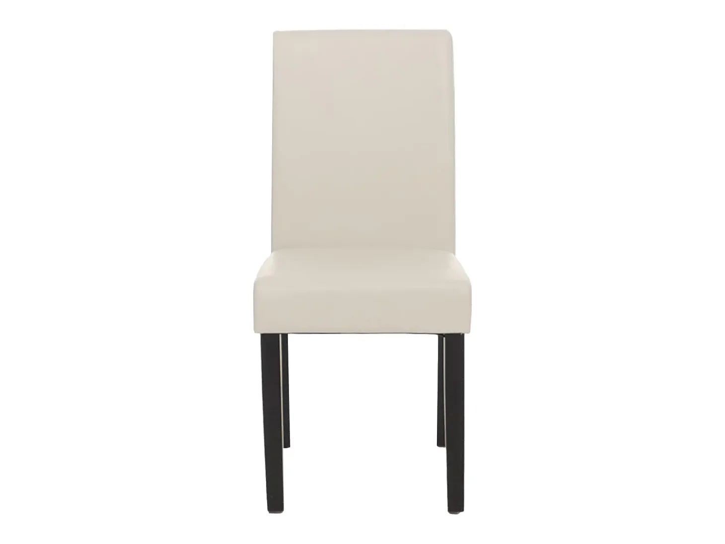 Silla de comedor Littau, blanca, patas oscuras
