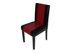 Silla de comedor Littau, negro/rojo, patas oscuras