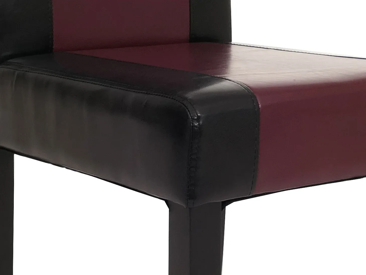 Silla de comedor Littau, negro/rojo, patas oscuras
