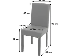 Silla de comedor Littau, rojo, patas oscuras