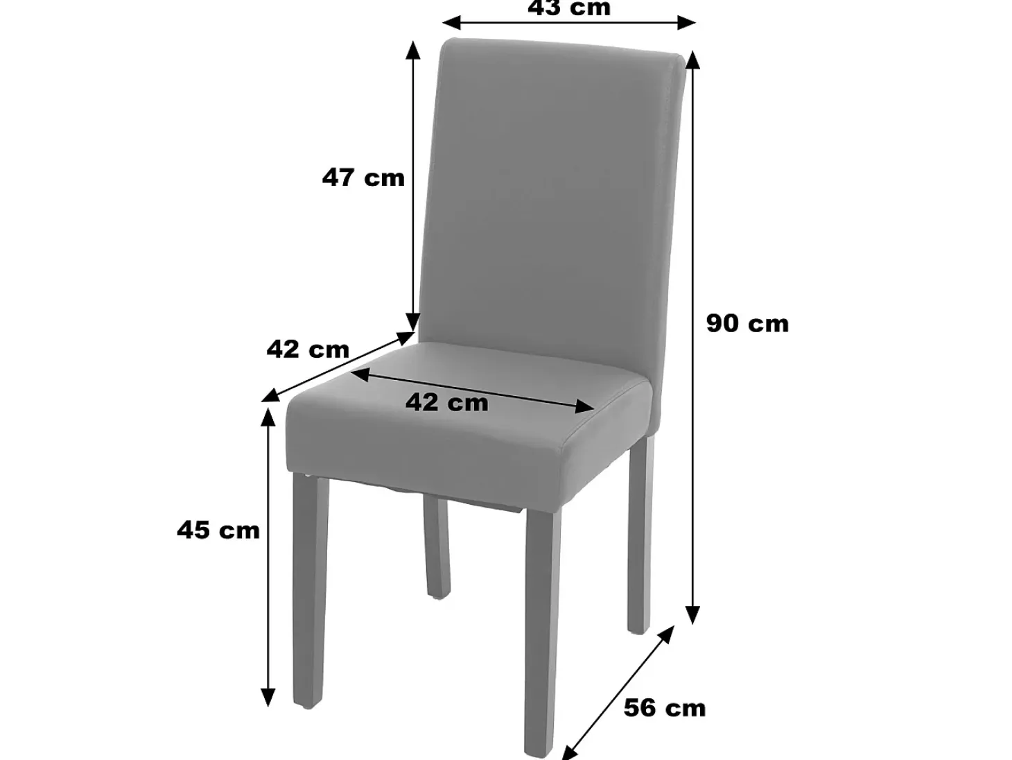 Silla de comedor Littau, gris mate, patas claras