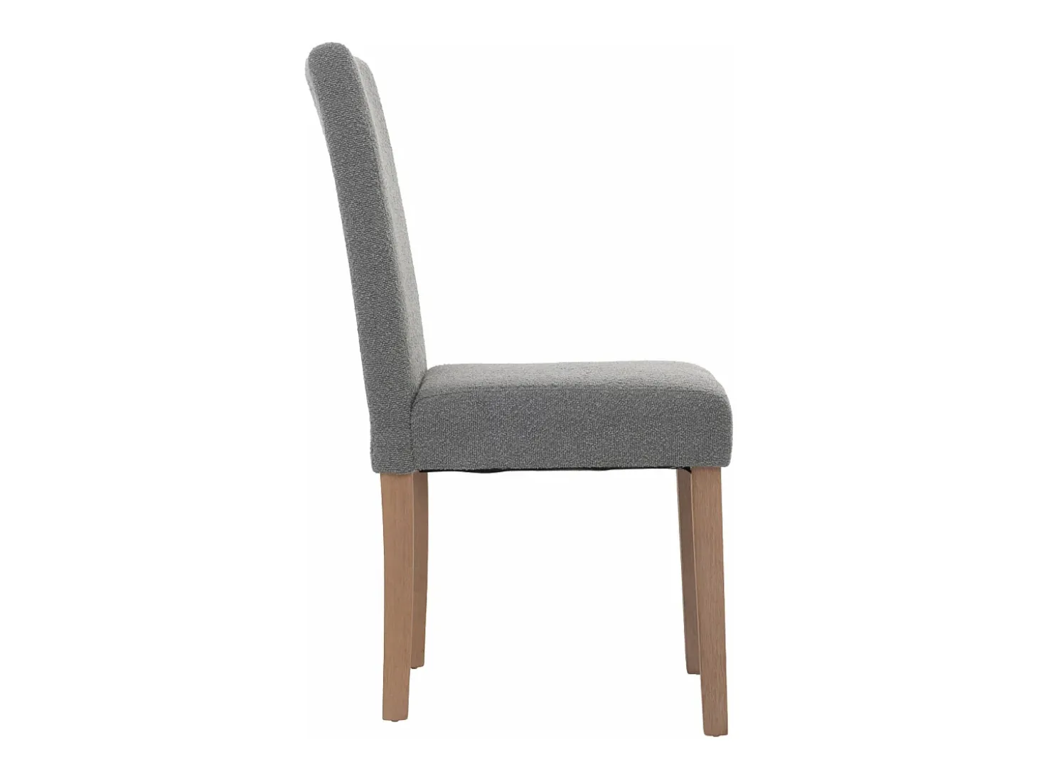 Silla de comedor Littau bouclé (juego de 6), gris, patas color natural