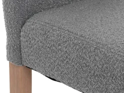 Silla de comedor Littau bouclé (juego de 6), gris, patas color natural