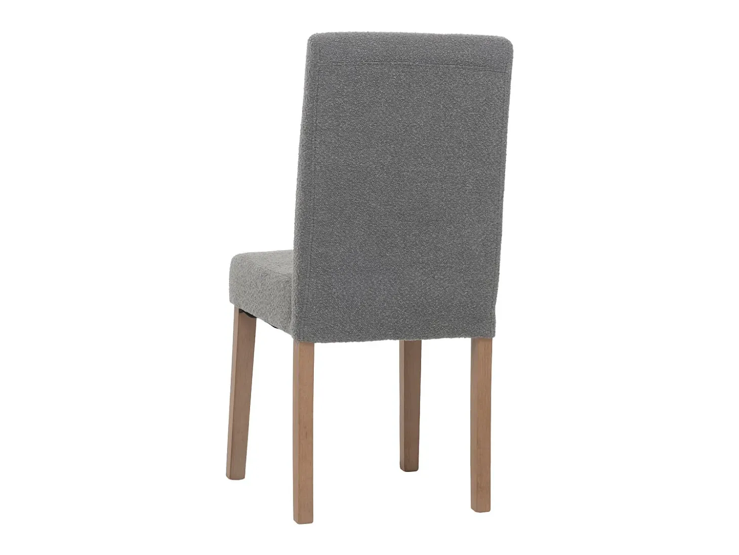 Silla de comedor Littau bouclé (juego de 6), gris, patas color natural