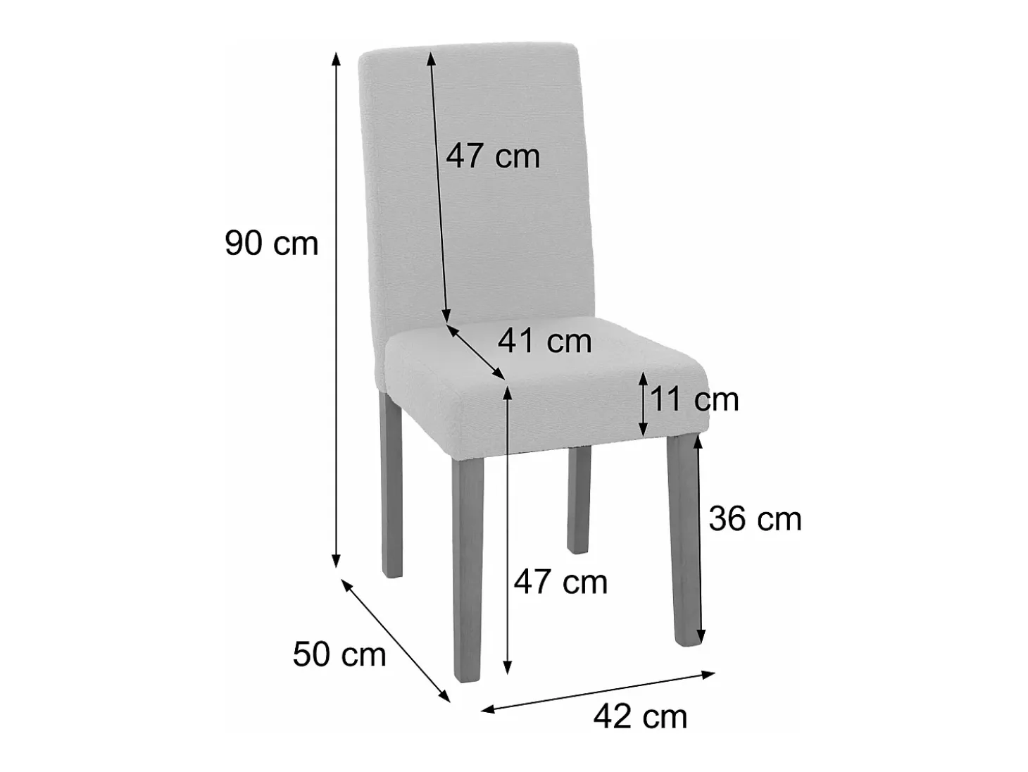Silla de comedor Littau bouclé (juego de 6), gris, patas color natural