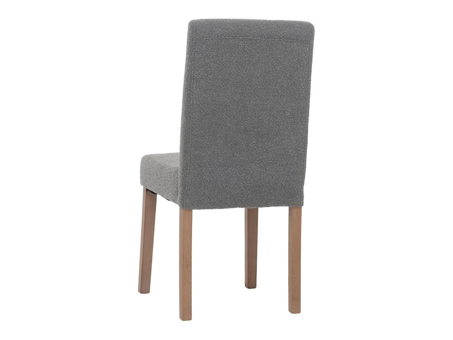 Silla de comedor Littau bouclé (set de 4), gris, patas color natural