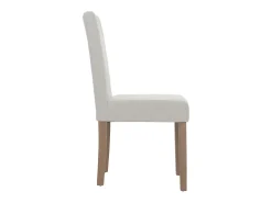 Silla de comedor Littau bouclé (lote de 2), crema, patas color natural