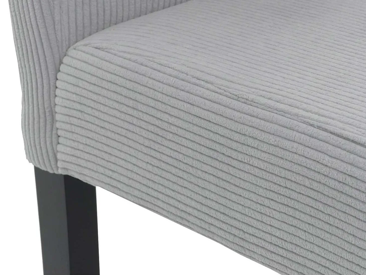 Silla de comedor Littau Cord (set de 4), gris claro, patas oscuras