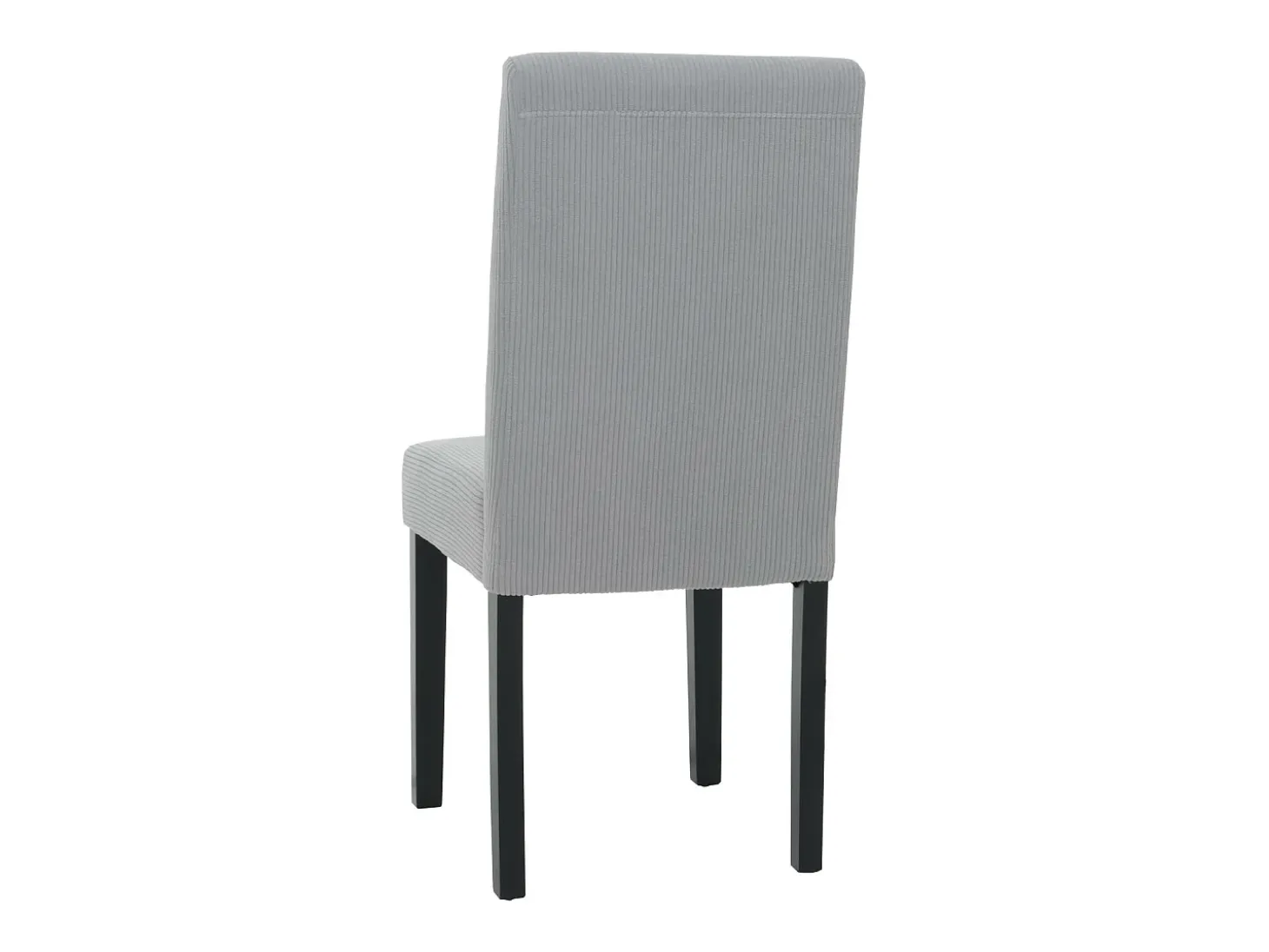 Silla de comedor Littau Cord (set de 4), gris claro, patas oscuras