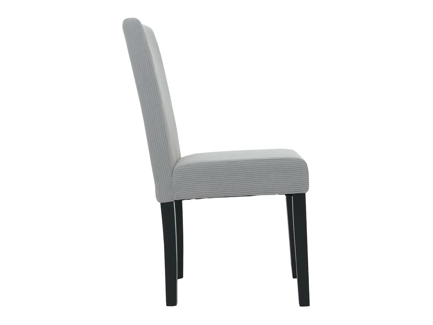 Silla de comedor Littau Cord (set de 4), gris claro, patas oscuras