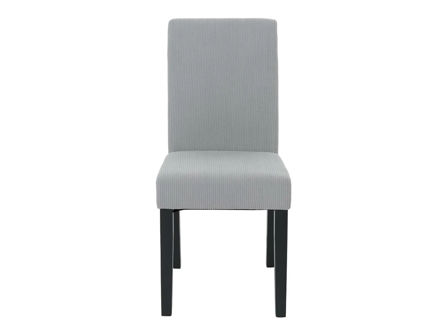 Silla de comedor Littau Cord (set de 4), gris claro, patas oscuras