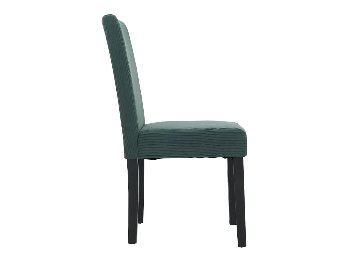Silla de comedor Littau Cord (juego de 6), verde, patas oscuras