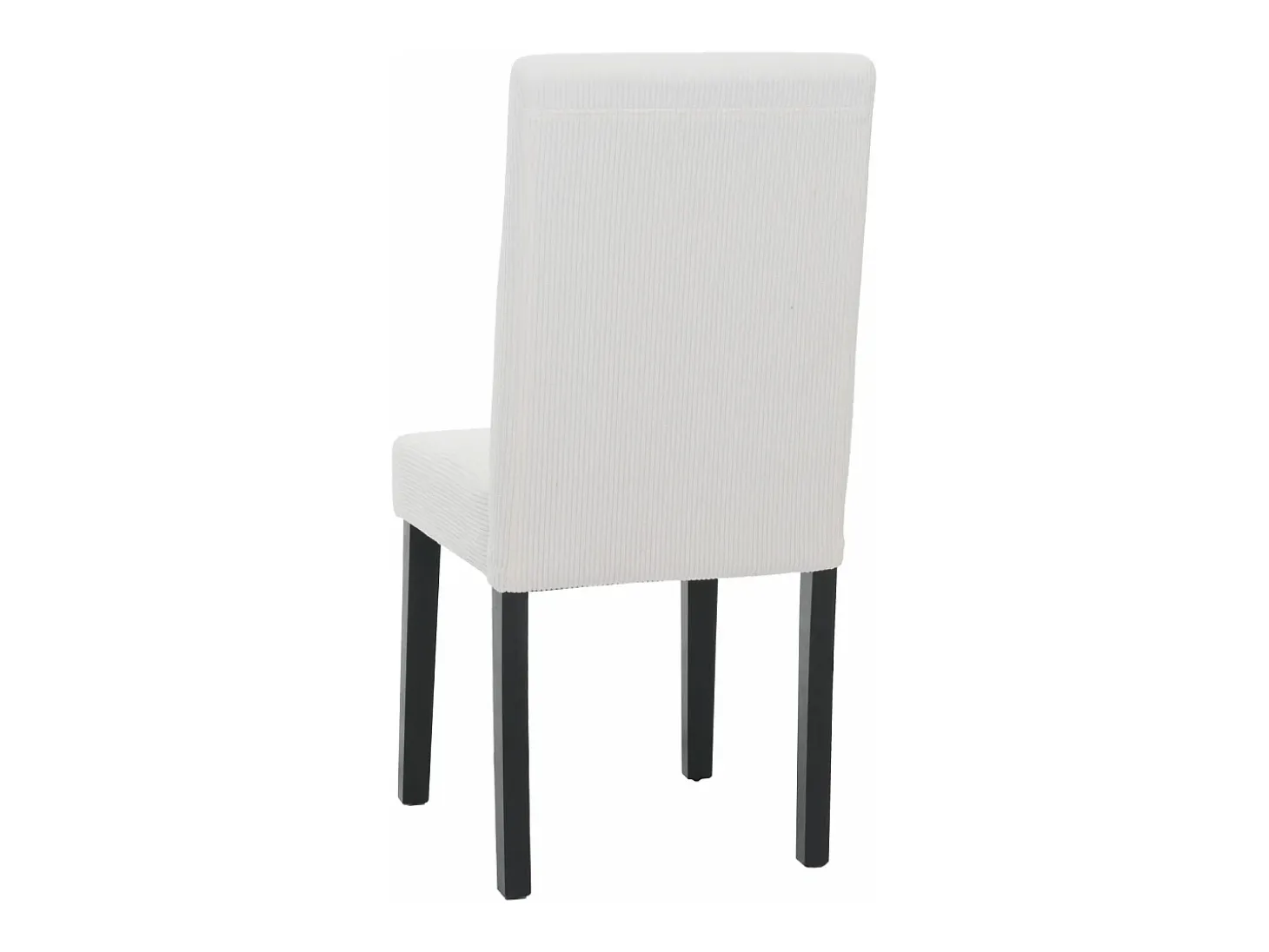Silla de comedor Littau Cord (set de 2), crema, patas oscuras