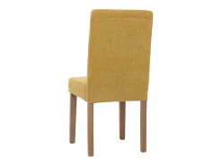 Silla de comedor Littau de chenilla (set de 4), amarillo, patas color natural