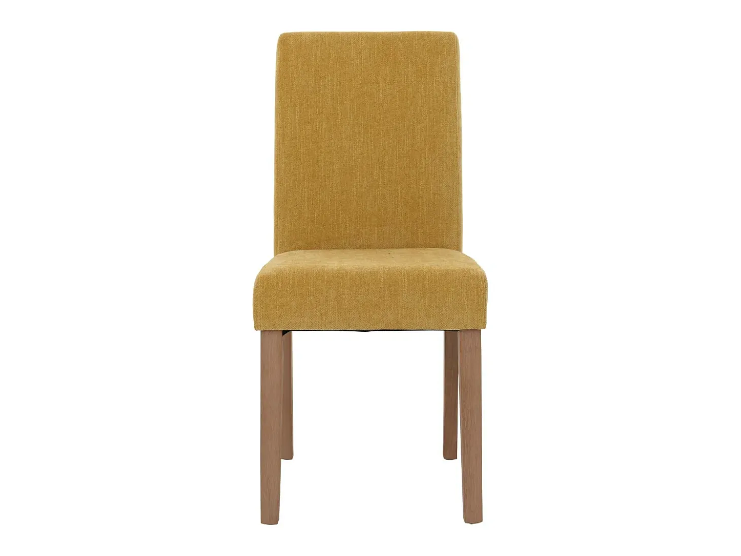Silla de comedor Littau de chenilla (set de 4), amarillo, patas color natural
