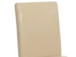 Silla de comedor Littau (juego de 6), cuero, crema, patas oscuras