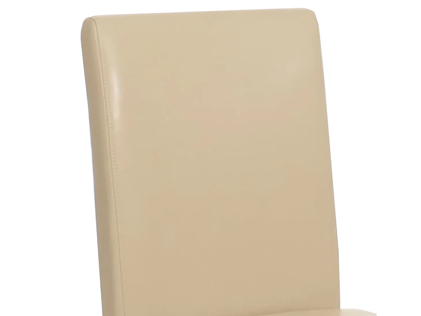 Silla de comedor Littau (juego de 6), cuero, crema, patas oscuras