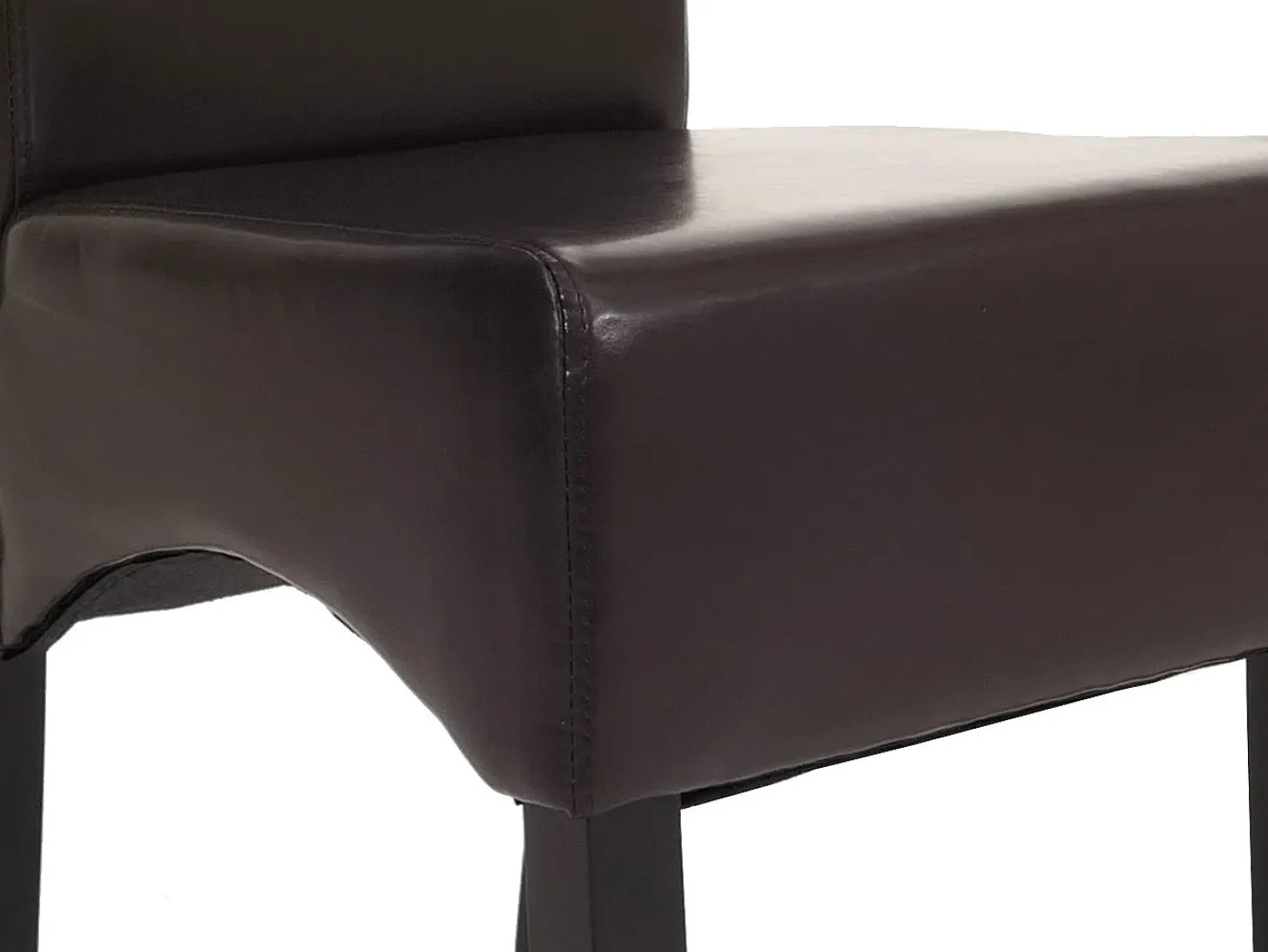 Silla de comedor Littau (juego de 6), Cuero, marrón, patas oscuras