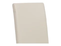 Silla de comedor Littau (juego de 4), Cuero sintético, blanco, patas oscuras