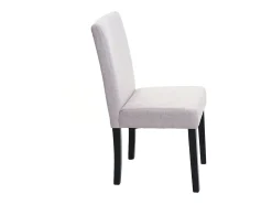 Silla de comedor Littau (juego de 6), textil, crema-beige, patas oscuras