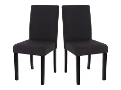 Silla de comedor Littau (juego de 4), Textil, negro, patas oscuras