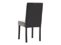 Silla de comedor Littau (juego de 4), Cuero sintético, negro, patas oscuras