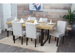 Silla de comedor Littau lettering, crema-beige, patas oscuras