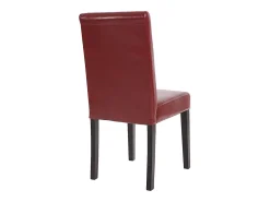 Silla de comedor Littau piel sintética lote de 2, polipiel, marrón rojizo, patas oscuras