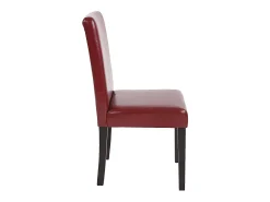 Silla de comedor Littau piel sintética lote de 2, polipiel, marrón rojizo, patas oscuras