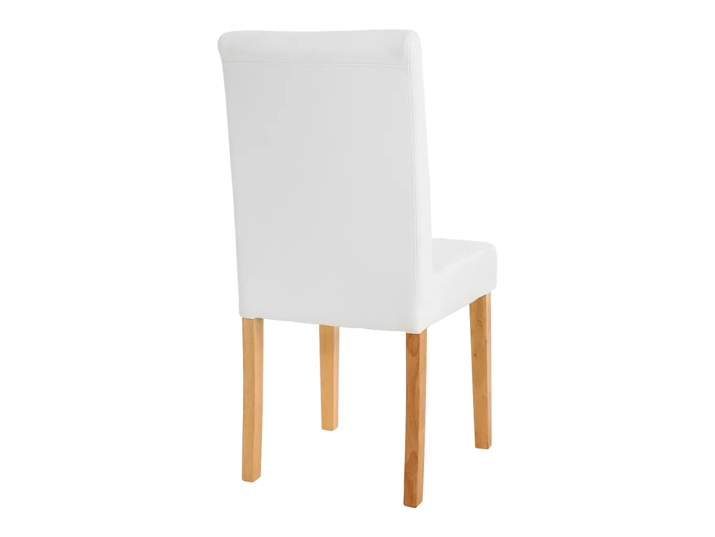 Silla de comedor Littau piel sintética lote de 2, polipiel, blanco mate, patas claras