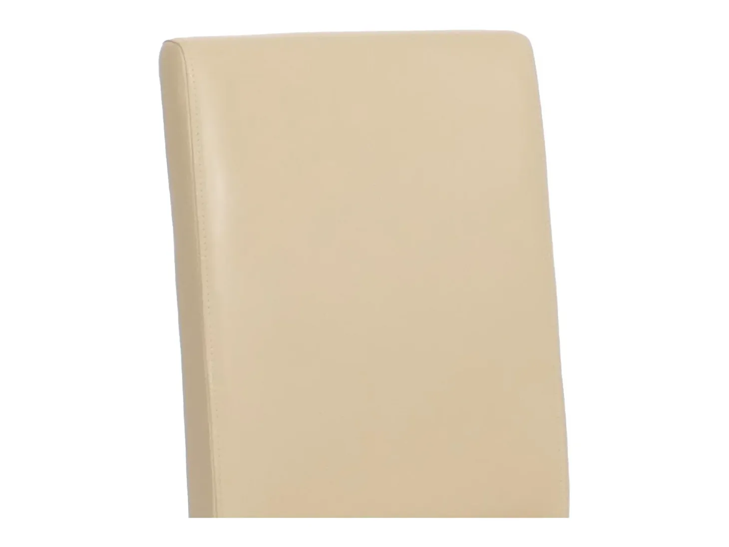 Silla de comedor Littau piel sintética lote de 2, polipiel, color crema, patas claras