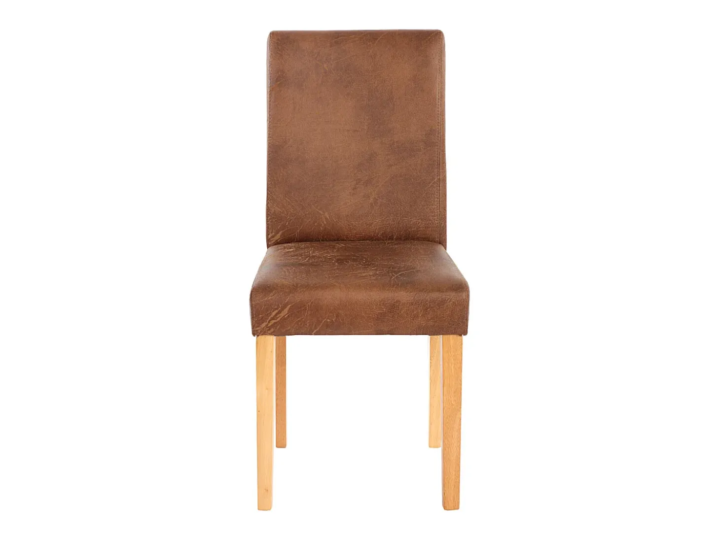 Silla de comedor Littau piel sintética lote de 2, textil, imitación de ante, patas claras