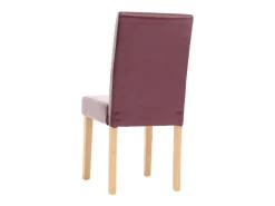 Silla de comedor Littau piel sintética lote de 2, polipiel, roja, patas claras