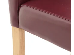 Silla de comedor Littau piel sintética lote de 2, polipiel, roja, patas claras