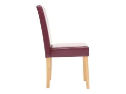 Silla de comedor Littau piel sintética lote de 2, polipiel, roja, patas claras