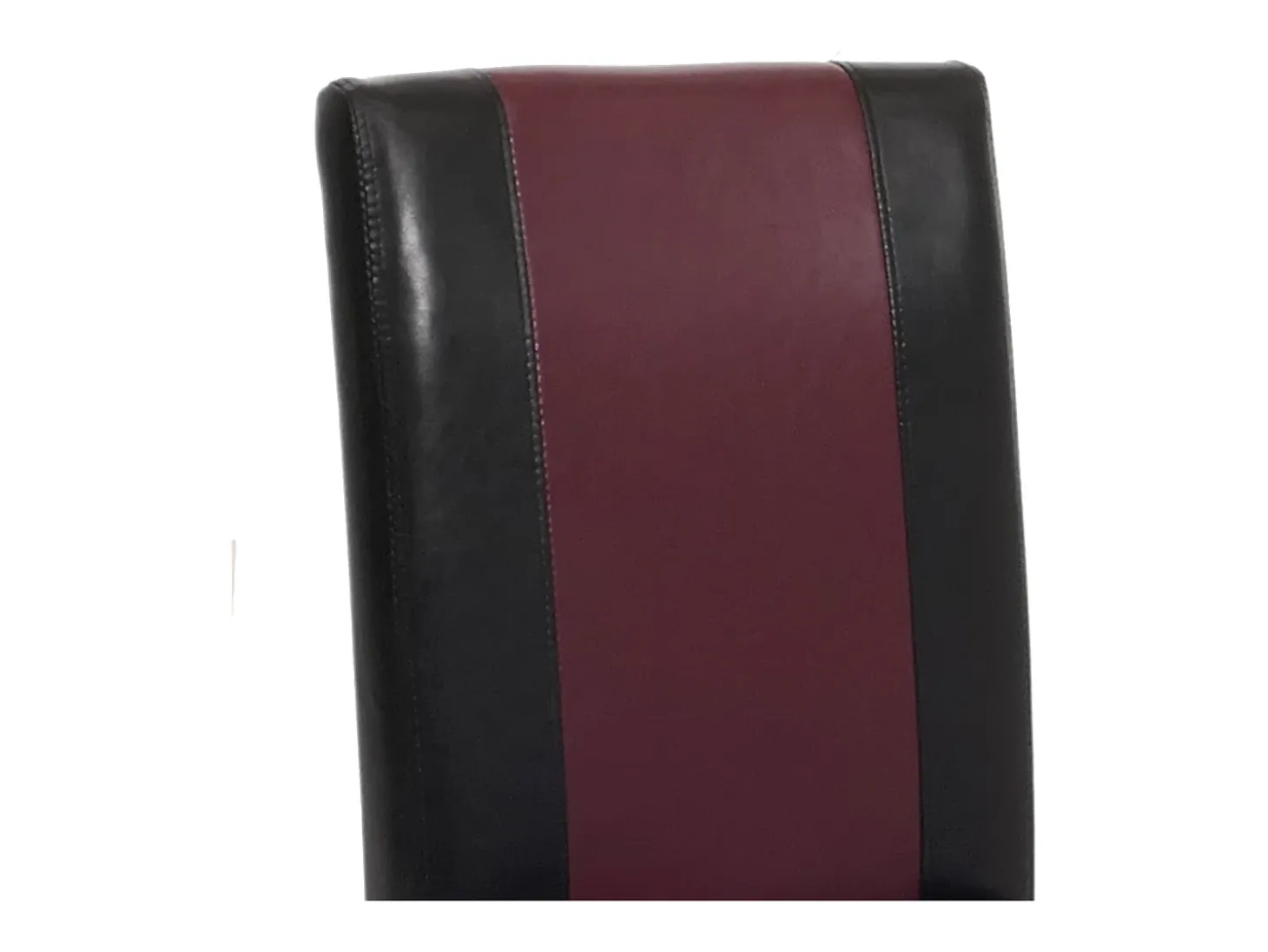 Silla de comedor Littau piel sintética lote de 2, polipiel, negro-rojo, patas oscuras