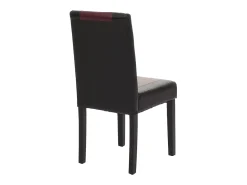 Silla de comedor Littau piel sintética lote de 2, polipiel, negro-rojo, patas oscuras