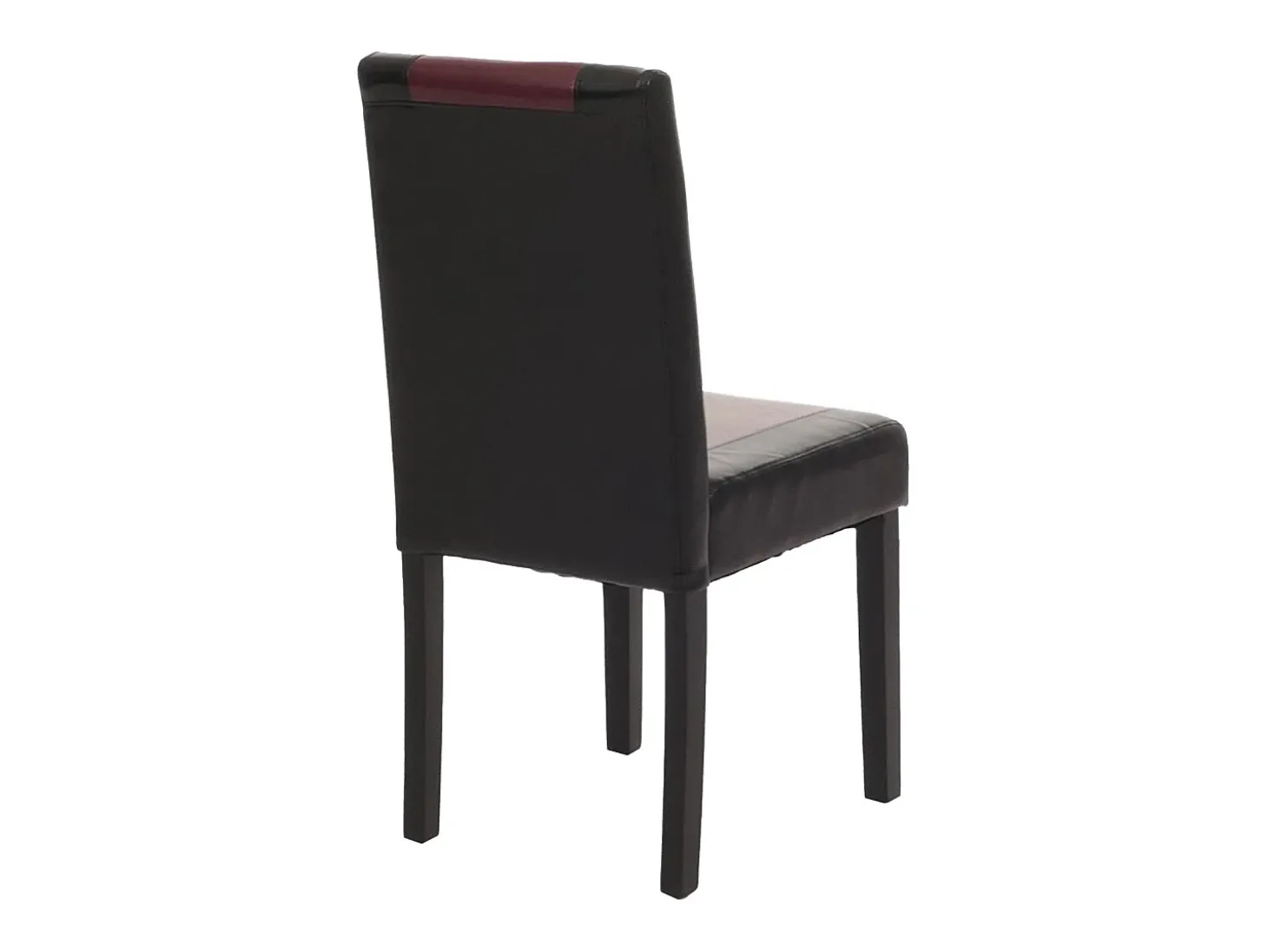 Silla de comedor Littau piel sintética lote de 2, polipiel, negro-rojo, patas oscuras