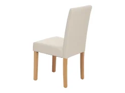 Silla de comedor Littau piel sintética lote de 2, polipiel, blanca, patas claras