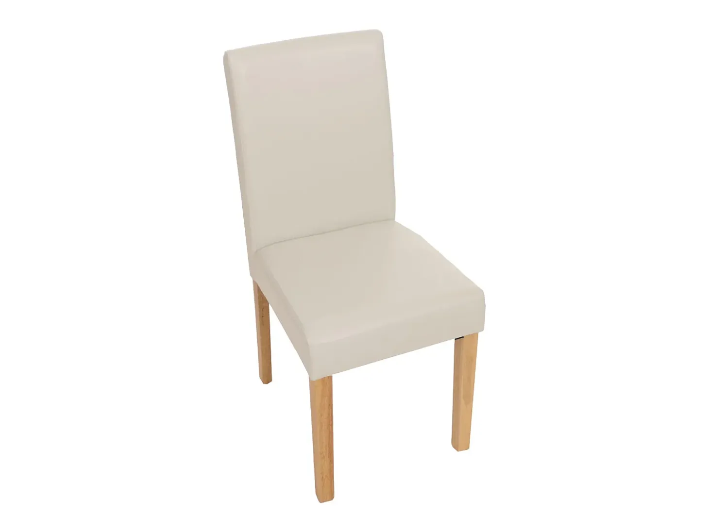 Silla de comedor Littau piel sintética lote de 2, polipiel, blanca, patas claras